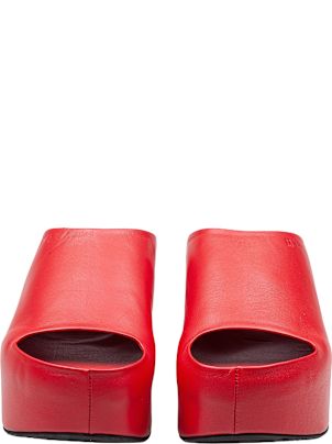 Marni Slide With Chunky Clog In Red Leather | italist
