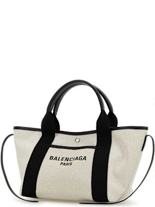 トートバッグ Balenciaga Sand Canvas Large Biarritz Shopping Bag Women's Biarritz Tote Bag Large in Natural/black | Balenciaga US