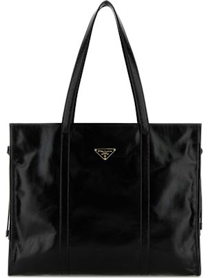 Prada Black Leather Shopping Bag | italist