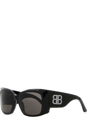 サングラス BALENCIAGA BLACK ACETATE SIGNATURE SQUARE XL SUNGLASSES Balenciaga Black Acetate Signature Square Xl Sunglasses