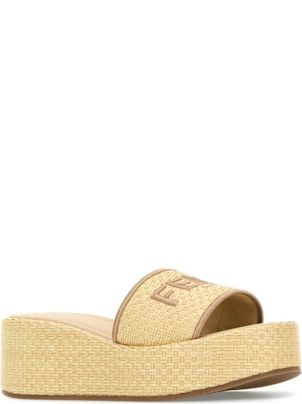 【関税&送料込】Fendi Raffia Sunshine Slippers Fendi RAFFIA FENDI SUNSHINE SLIPPERS - Slippers - BeyondStyle
