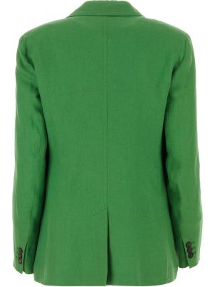 【送料&関税込】'S Max Mara Grass Green Linen Sofia Blazer Sofia single-breasted linen blazer in green - S Max Mara