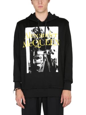 パーカー・フーディ alexander mcqueen SWEATSHIRT WITH ATELIER PRINT Alexander McQueen Sweatshirt With Atelier Print - Black