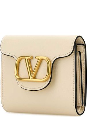 ☆人気☆【VALENTINO】☆Vロゴ Folding card wallet☆ivory☆ ☆関税込☆VALENTINO☆Vロゴ Folding card wallet☆ivory 財布・小物