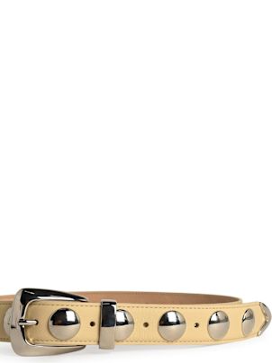 【送料&関税込】Khaite benny Studs Ivory Leather Belt Benny Belt with Studs in Dark Ivory Leather and Silver – KHAITE