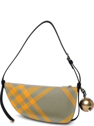 ショルダーバッグ・ポシェット BURBERRY EMBROIDERED CANVAS MINI SHIELD SHOULDER BAG Burberry Embroidered Canvas Mini Shield Shoulder Bag