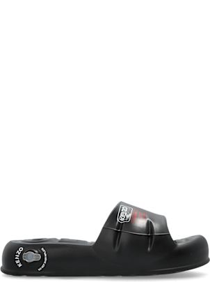 【送料&関税込】Kenzo Rubber Flip-flops Kenzo Black K-Beach Flip Flops Kenzo