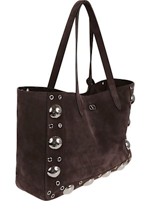 【VALENTINO】超特価セール★NELLCOTE スエード ラージ トート VALENTINO GARAVANI Nellcote スエード トートバッグ 装飾付き