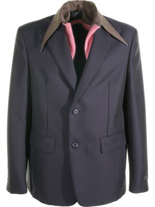 ジャケット PRADA SINGLE-BREASTED WOOL AND MOHAIR JACKET Navy Single-breasted Wool And Mohair Jacket | PRADA
