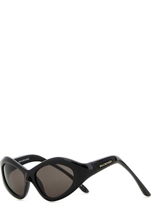Balenciaga Black Nylon Orbit Cat Sunglasses | italist