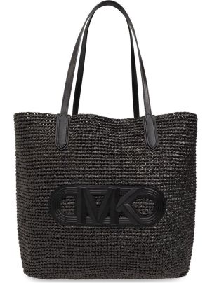 Michael Kors Eliza Extra-large Empire Logo Straw Tote Bag