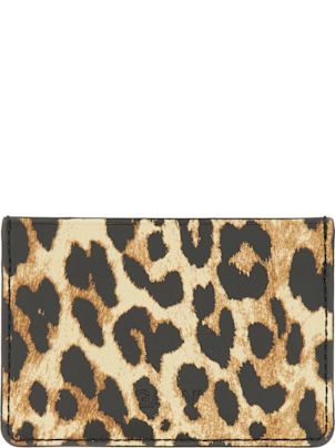 【関税&送料込】Ganni Portacarte Con Motivo Animalier Ganni Card Holder With Animal Motif | italist