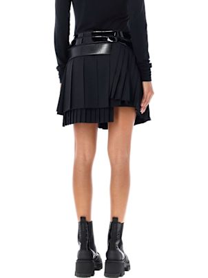 Junya Watanabe Belted Pleated Mini Skirt | italist