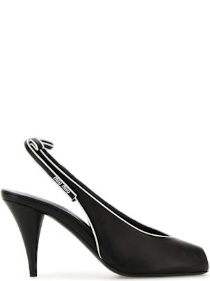 サンダル・ミュール MIUMIU BLACK NAPPA LEATHER MULES Leather mules in black - Miu Miu | Mytheresa