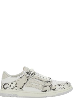 AMIRI 'skull' Grey Low Top Sneakers With Skull Patch In