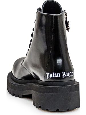 【関税&送料込】Palm Angels Black Leather Ankle Boots Palm Angels Black Leather Ankle Boots | italist