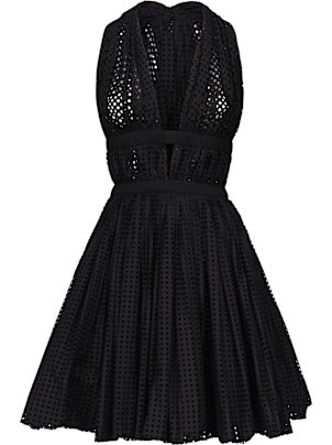 ALAIA アライアシッフティテルハイカカティカン 【関税込】 Azzedine Alaia Black with Silver Skater Skirt Dress 40 6