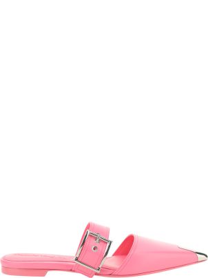 Alexander McQueen Pink Leather Slippers | italist