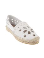 White Leather Espadrilles With Cut-out Detail RED Valentino White Leather Espadrilles With Cut-out Detail - Latte
