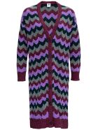 M Missoni Zig Zag Long Cardigan In Wool Blend M Missoni Zig Zag Long Cardigan In Wool Blend - Multicolor