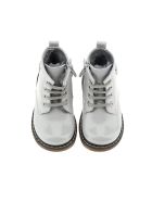 Monnalisa White Leather Boots With Logo Monnalisa White Leather Boots With Logo - Grey