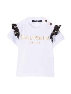 Balmain Unisex White T-shirt Balmain Unisex White T-shirt - Bianco/oro