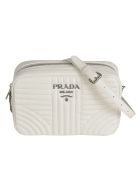 Prada Quilted Zip-around Logo Shoulder Bag Prada Quilted Zip-around Logo Shoulder Bag - White