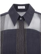 Brunello Cucinelli Crispy Silk Shirt Brunello Cucinelli Crispy Silk Shirt - Blu