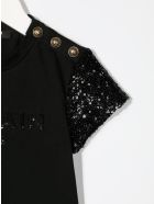 Kid Black Balmain Balmain T-shirt With Sequins Balmain Kid Black Balmain Balmain T-shirt With Sequins