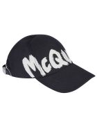Logo Print Baseball Cap Alexander McQueen Logo Print Baseball Cap - Black/Ivory