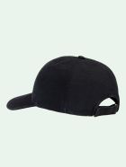 Off-White Cotton Cap With Peace Worldwide Embroidery Off-White Cotton Cap With Peace Worldwide Embroidery - Black