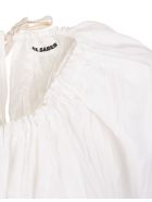 Woman White Long Dress In Twill Jil Sander Woman White Long Dress In Twill - Blanc