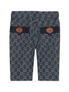 Gucci Blue Trousers With Rear Logo And Pockets Gucci Blue Trousers With Rear Logo And Pockets - Blu/avorio