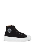 Versace Greca Sneakers In Black Canvas With Logo Versace Greca Sneakers In Black Canvas With Logo - Black
