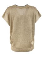 Brunello Cucinelli V-neck Capped Sleeve Top Brunello Cucinelli V-neck Capped Sleeve Top - Beige