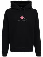 Dsquared2 Black Cotton Hoodie With Logo Print Dsquared2 Black Cotton Hoodie With Logo Print - Black