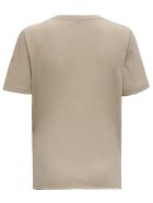 Saint Laurent Rive Gauche T-shirt With Logo Print Saint Laurent Rive Gauche T-shirt With Logo Print - Beige