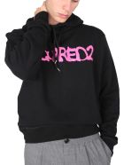 Cool Fit Sweatshirt With Logo Print Dsquared2 Cool Fit Sweatshirt With Logo Print - BLACK