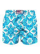 Majolica Print Boy's Light Swimshorts MC2 Saint Barth Majolica Print Boy's Light Swimshorts - Fancy