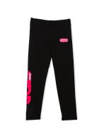 GCDS Mini Black Stretch-cotton Track Trousers GCDS Mini Black Stretch-cotton Track Trousers - Nero