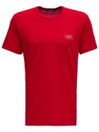 Dolce & Gabbana Red Cotton T-shirt With Logo Dolce & Gabbana Red Cotton T-shirt With Logo - Red