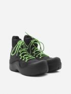 Bottega Veneta Puddle Bomber Boots In Technical Fabric Bottega Veneta Puddle Bomber Boots In Technical Fabric - Black, green