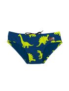 Blue Navy Boy Swim Briefs Yellow Fluo Dino Print MC2 Saint Barth Blue Navy Boy Swim Briefs Yellow Fluo Dino Print