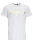 Balmain Laminated Logo Tee In White Jersey Balmain Laminated Logo Tee In White Jersey - White
