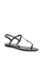 Saint Laurent Clessandra Sandals In Black Crocodile Printed Leather Saint Laurent Clessandra Sandals In Black Crocodile Printed Leather - Black