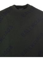 All-over Diag Logo Dark Green And Black Unisex Pullover Balenciaga All-over Diag Logo Dark Green And Black Unisex Pullover - Dark green/ink