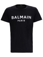 Balmain Black Jersey Tee With Contrasting Logo Balmain Black Jersey Tee With Contrasting Logo - Black