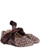 Gallucci Beige Ballerina Flats For Babygirl Gallucci Beige Ballerina Flats For Babygirl - Brown