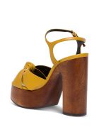 Saint Laurent Bianca Leather And Wood Sandals Saint Laurent Bianca Leather And Wood Sandals - Yellow