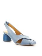 Halmanera Light Blue Nappa Leather Slingback Pump Halmanera Light Blue Nappa Leather Slingback Pump - Azzurro